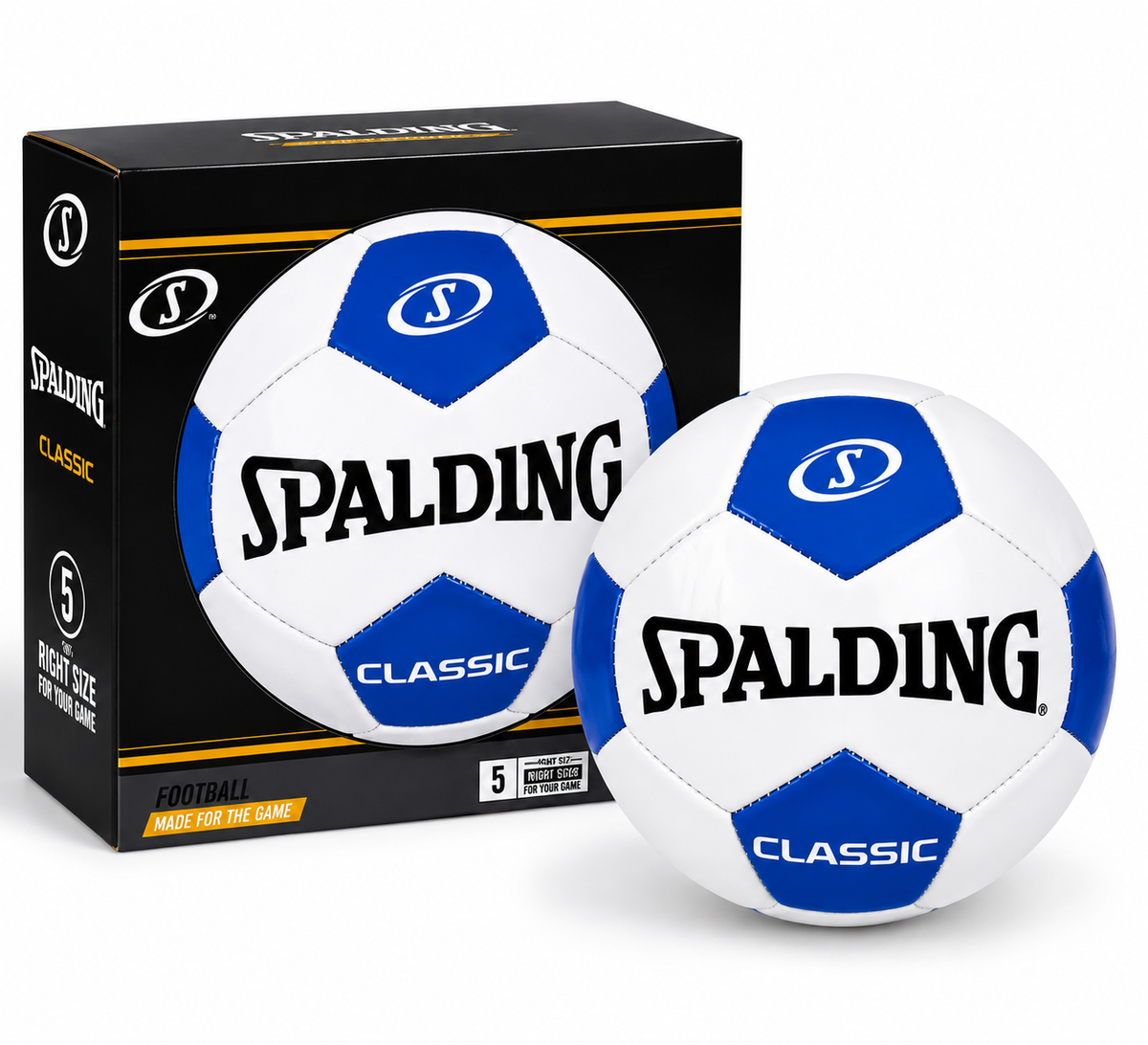 Balón Classic Football N°5 Blanco y Negro- Spalding®