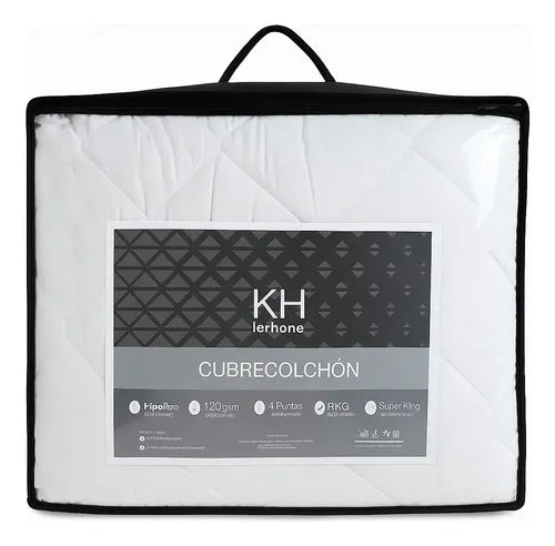 Cubrecolchón acolchado blanco Keyhome