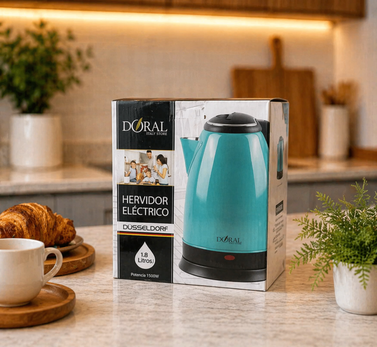 Hervidor Eléctrico Dusseldorf 1.8 Litros 1350W Turquesa - Doral®