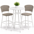 Set de Terraza Barwick Premium 3 Piezas – Mesa Alta Redonda + 2 Sillas de Ratán | Importado de USA