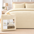 Quilt King Reversible Crema Trama Collection - Martiné
