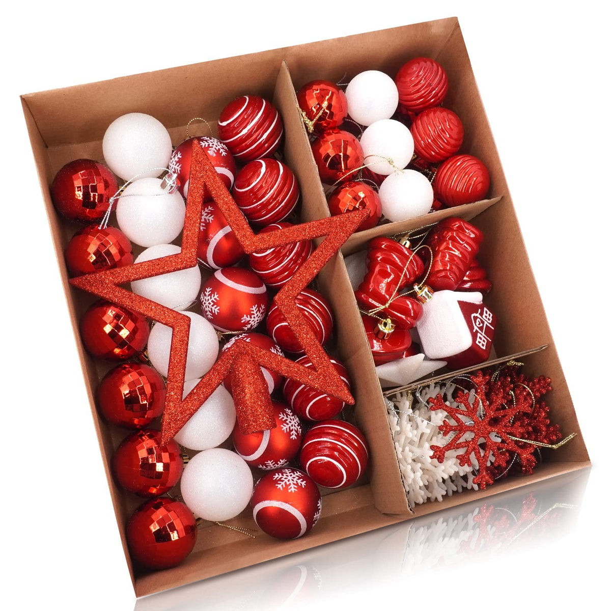 Set 82 Piezas Navideño Con Estrella Set de Esferas