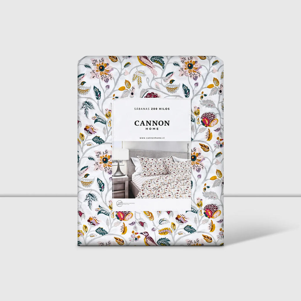 Juego De Sábanas 2 Plazas 200 Hilos Flutter - Cannon Home®