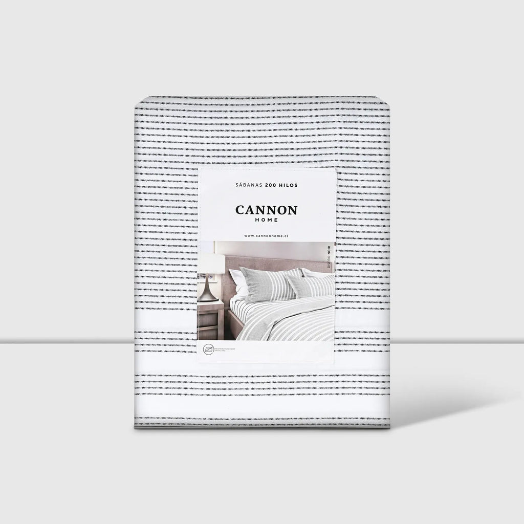 Juego De Sábanas 2 Plazas 200 Hilos Noir - Cannon Home®