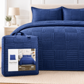Quilt 2 Plazas Reversible Azul Marino Trama Collection - Martiné