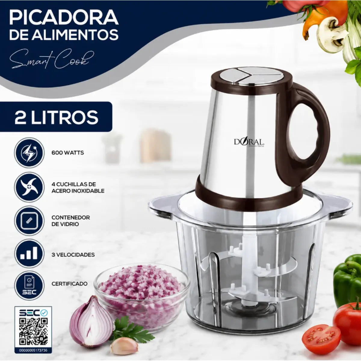 Procesador De Alimentos 2 Litros Smart Cook - Doral