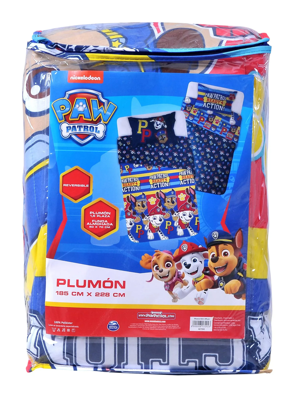 PLUMON PAW PATROL DISNEY 1.5 PLAZAS REVERSIBLE