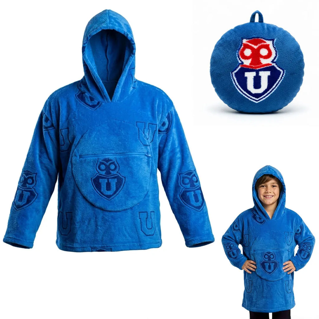 Poncho Polerón Cojín Infantil Talla Única - U de Chile