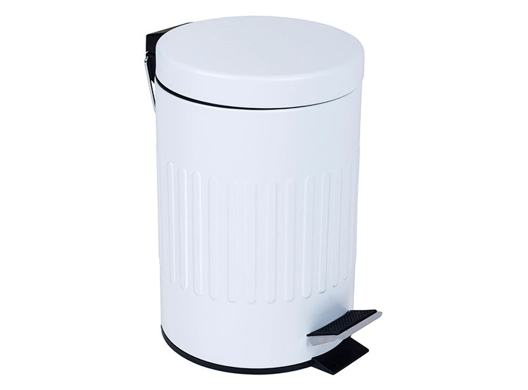 Papelero Metálico Color Blanco Doral 5 Litros