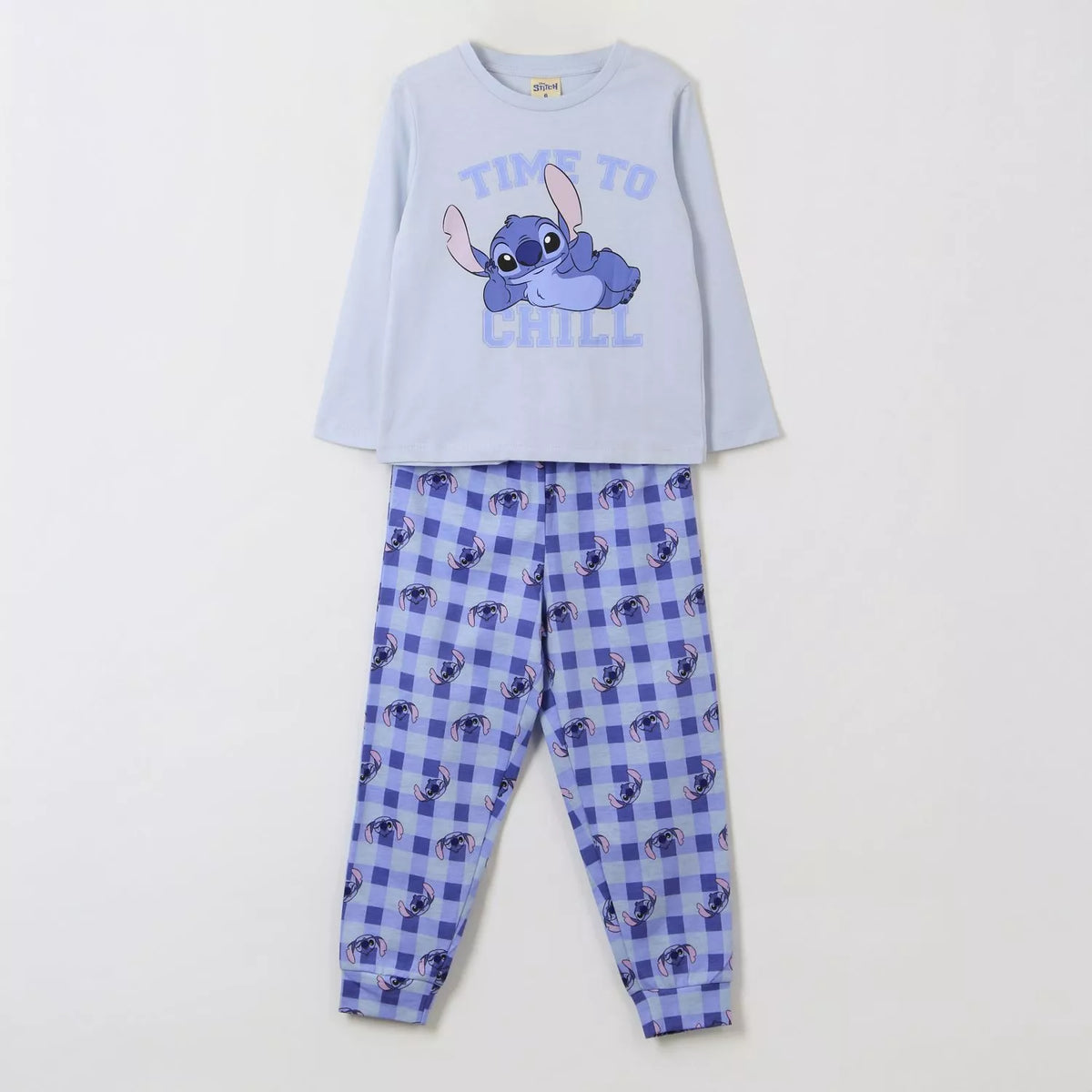 Pijama Manga Larga Niña Time To Chill Stitch® Celeste