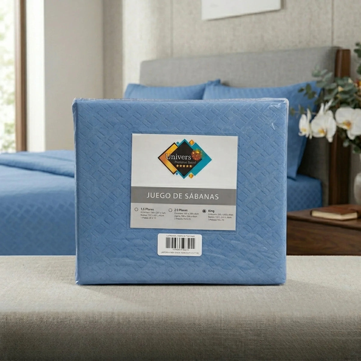 Sábanas Universo Premium King embossé azul