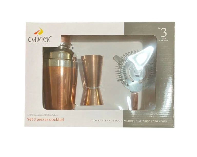 Set Cocktail Cuiner 3 Piezas – Diseño Cobre