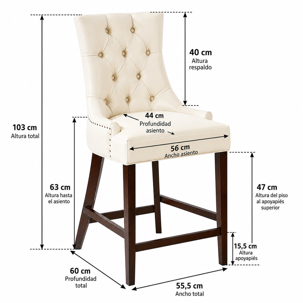 Banqueta Bakerford Beige Tapizada Pack 2 – StyleWell