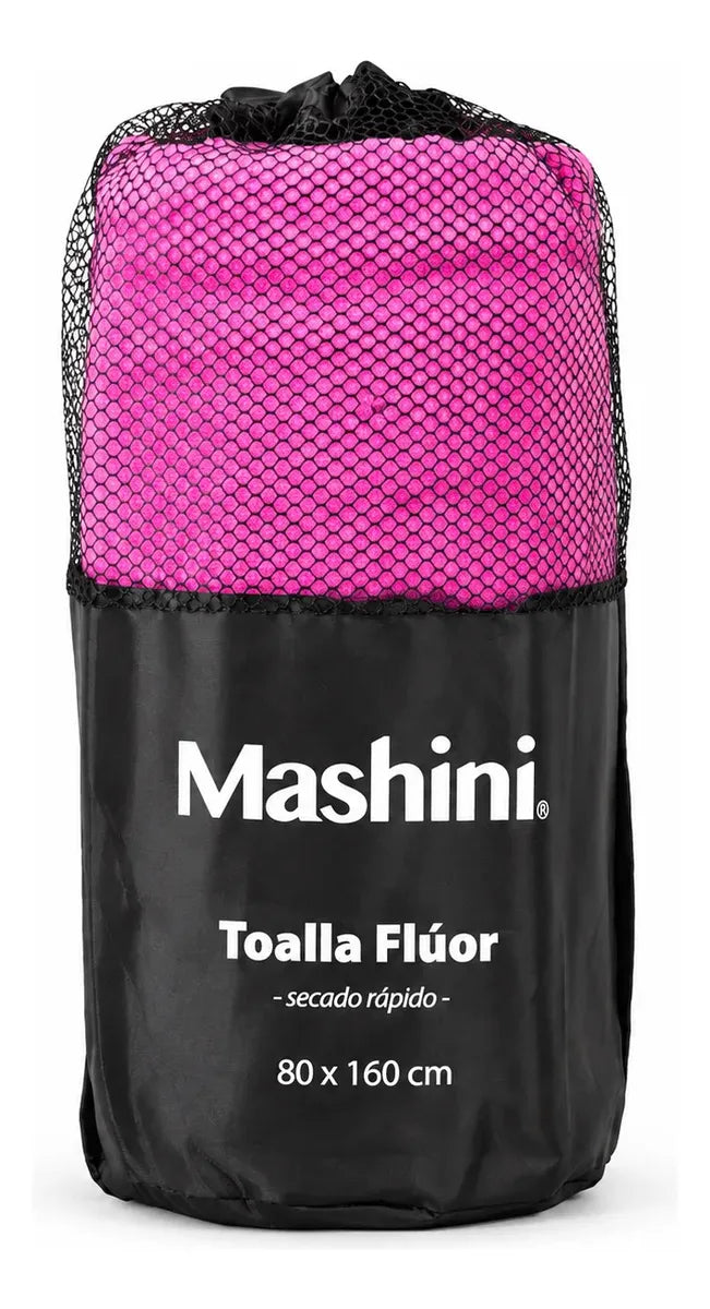Toalla Deportiva Mashini 80x160 Secado Rapido Fucsia Fluor