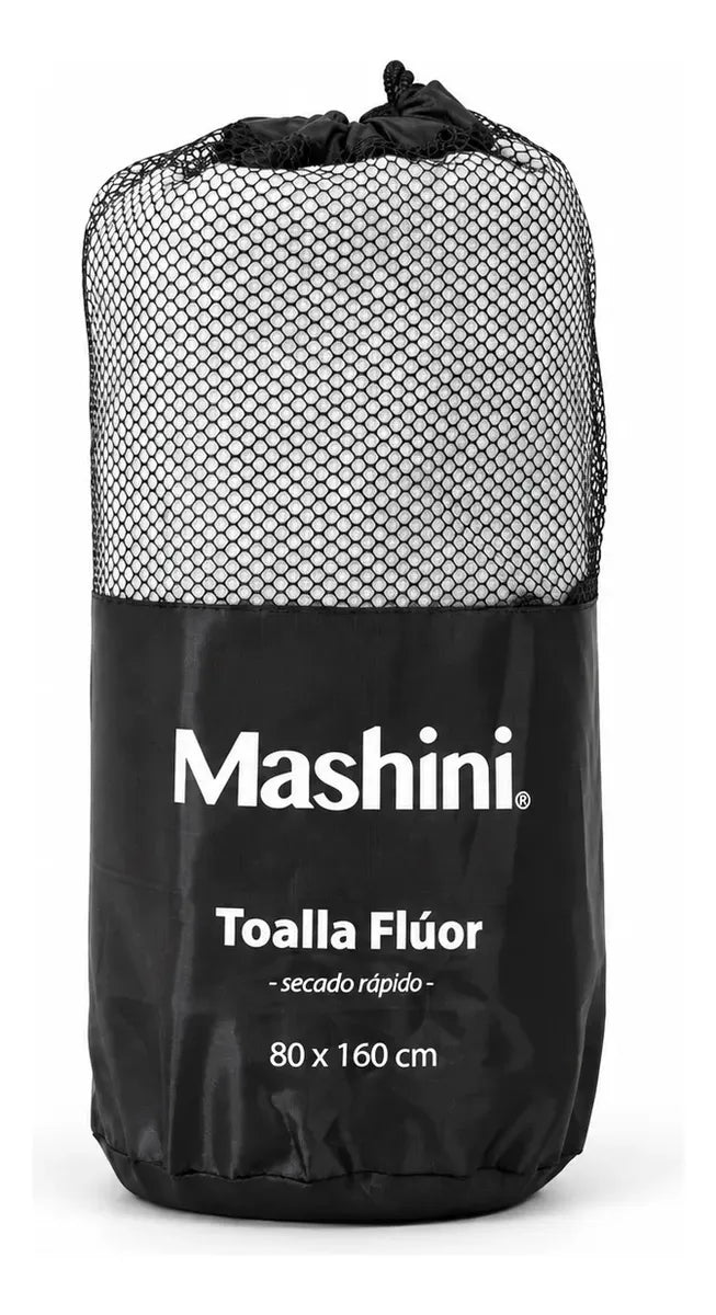 Toalla Deportiva Mashini 80x160 Secado Rapido Plateado Fluor