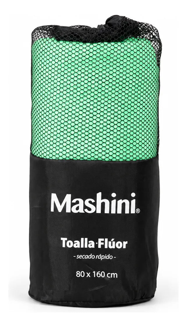 Toalla Deportiva Mashini 80x160 Secado Rapido Verde Fluor