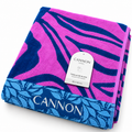 Toalla de Playa Cannon Jacquard 100% Algodón 80x160 cm – Diseño Tropical Rosado/Azul