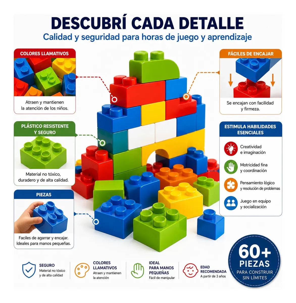 Building Blocks – Set de 150 Bloques de Construcción (3+)
