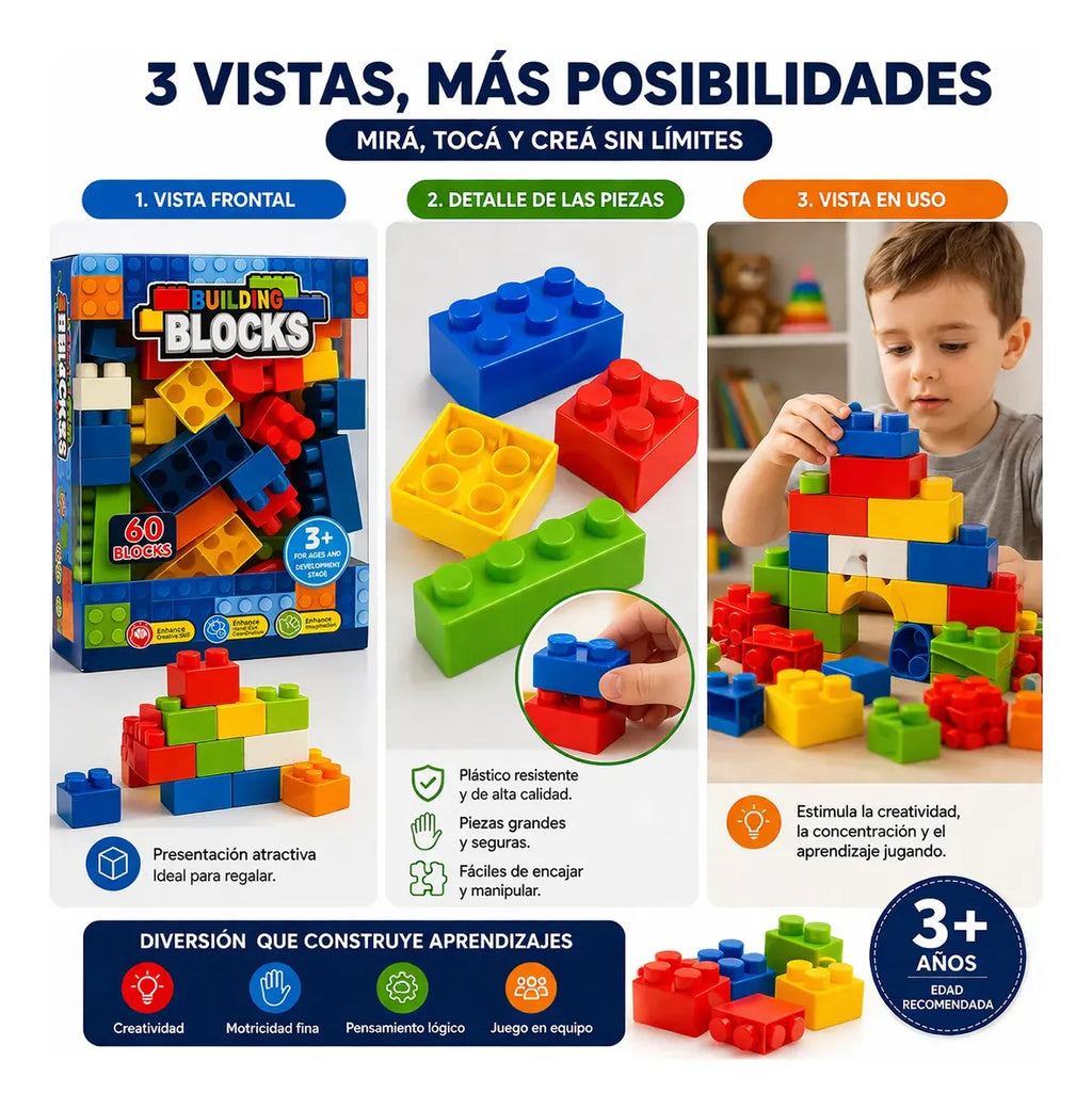 Building Blocks – Set de 150 Bloques de Construcción (3+)