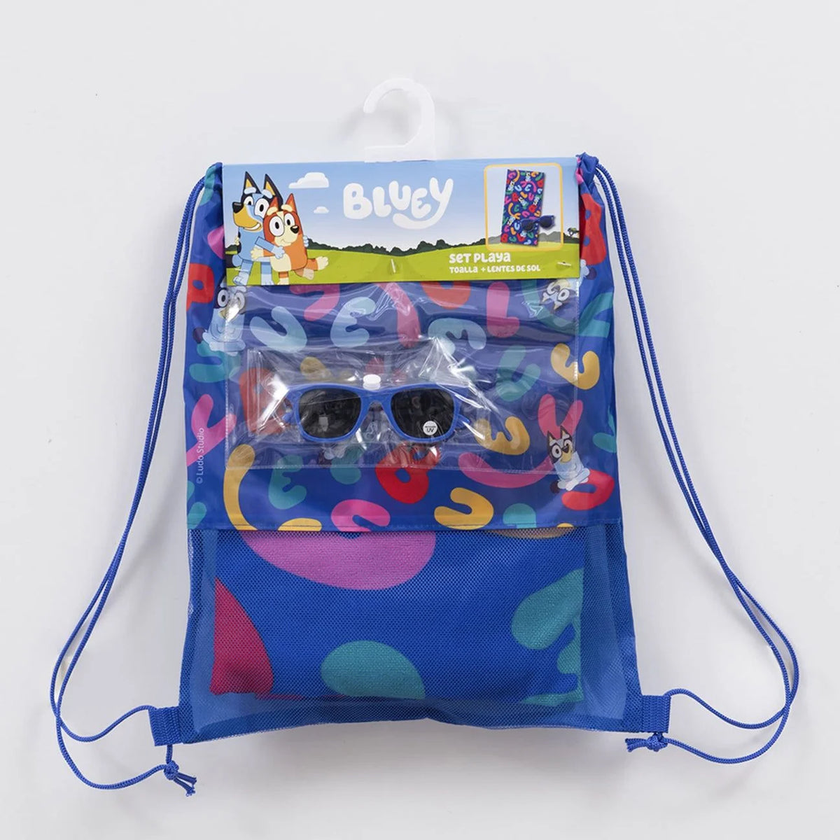Set Toalla, Lentes de Sol y Bolso Bluey Letras