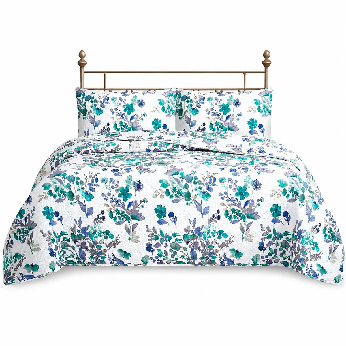 Cubrecama quilt reversible floreado