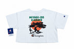 Crop top Champion Miyagi-Do Karate espalda con bonsái y sol