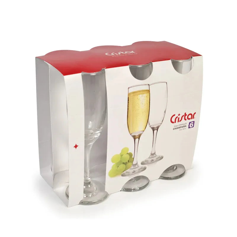 Set 6 Copas Versalles Champagne 176cc