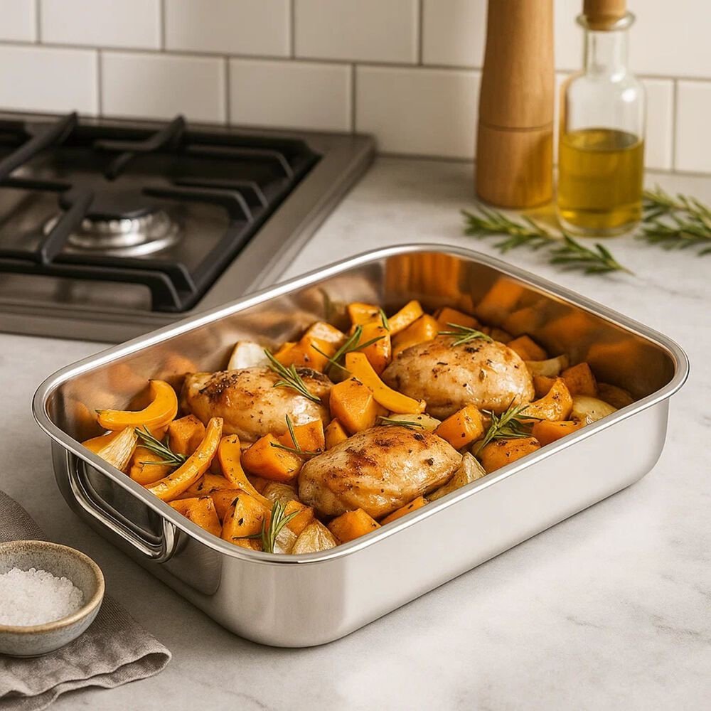 Bandeja Rectangular Multiuso Cuiner 35cm Acero Inoxidable