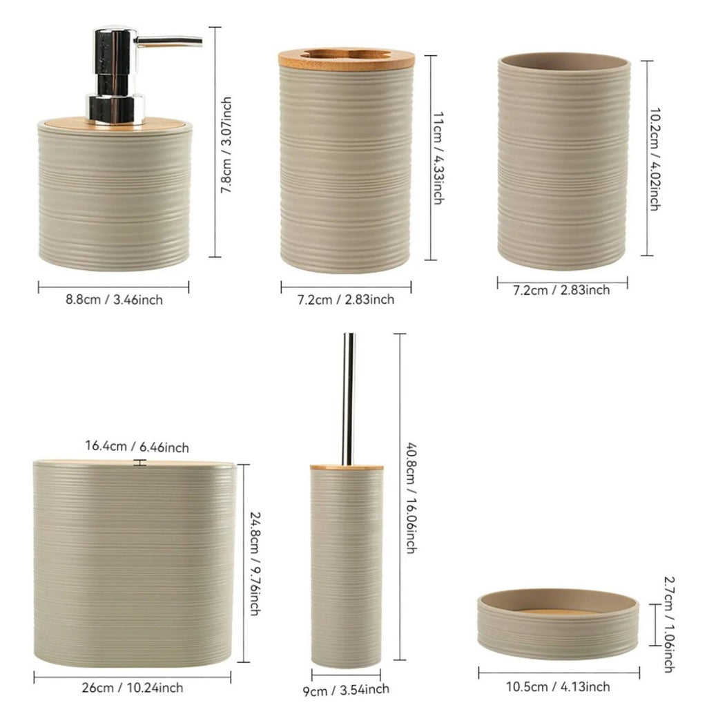 Set de Baño Bambú Anaís color beige