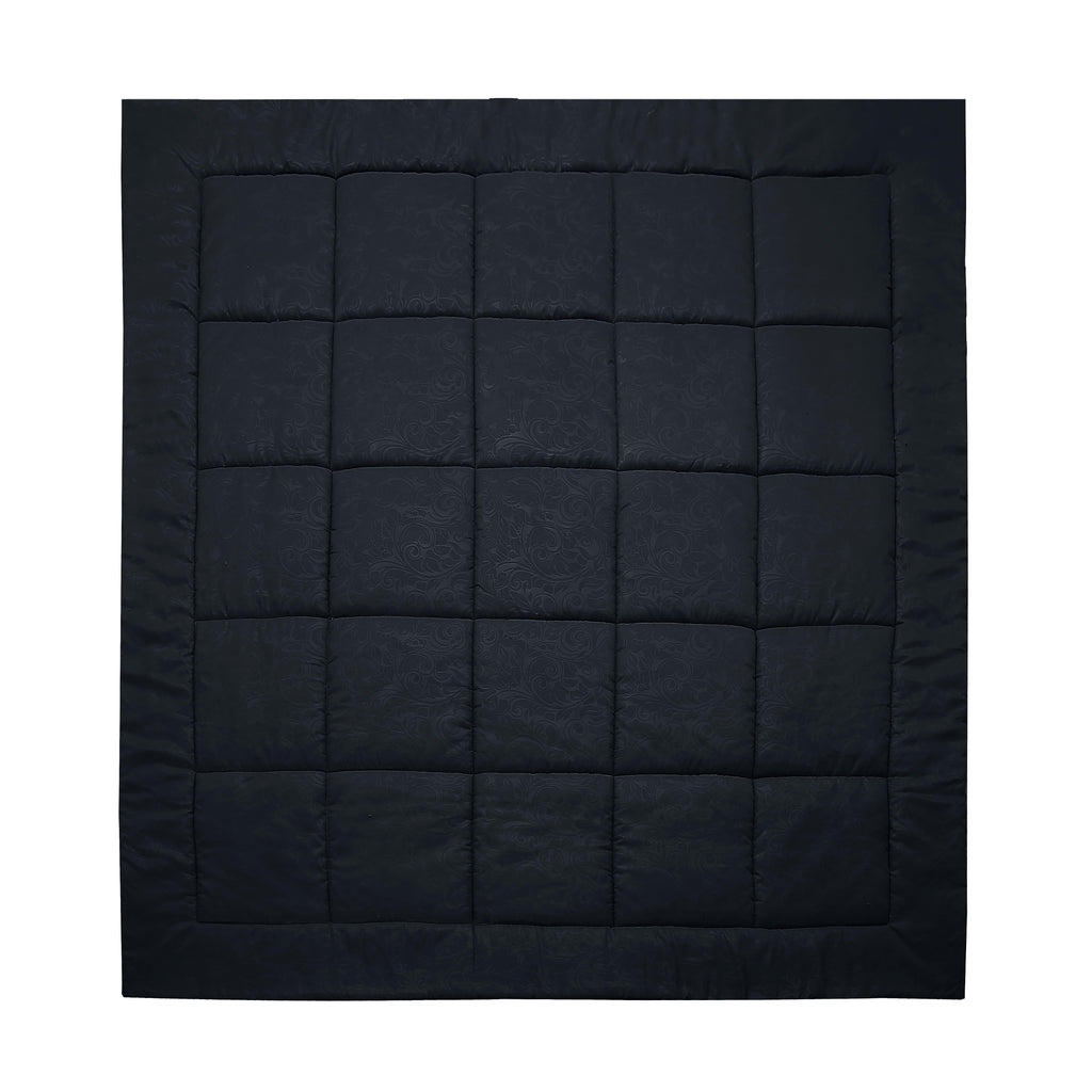 Cubrecama Martiné Sonya negro extendido, cara embossed