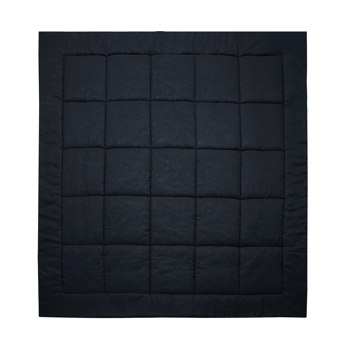 Cubrecama Martiné Sonya negro extendido, cara embossed