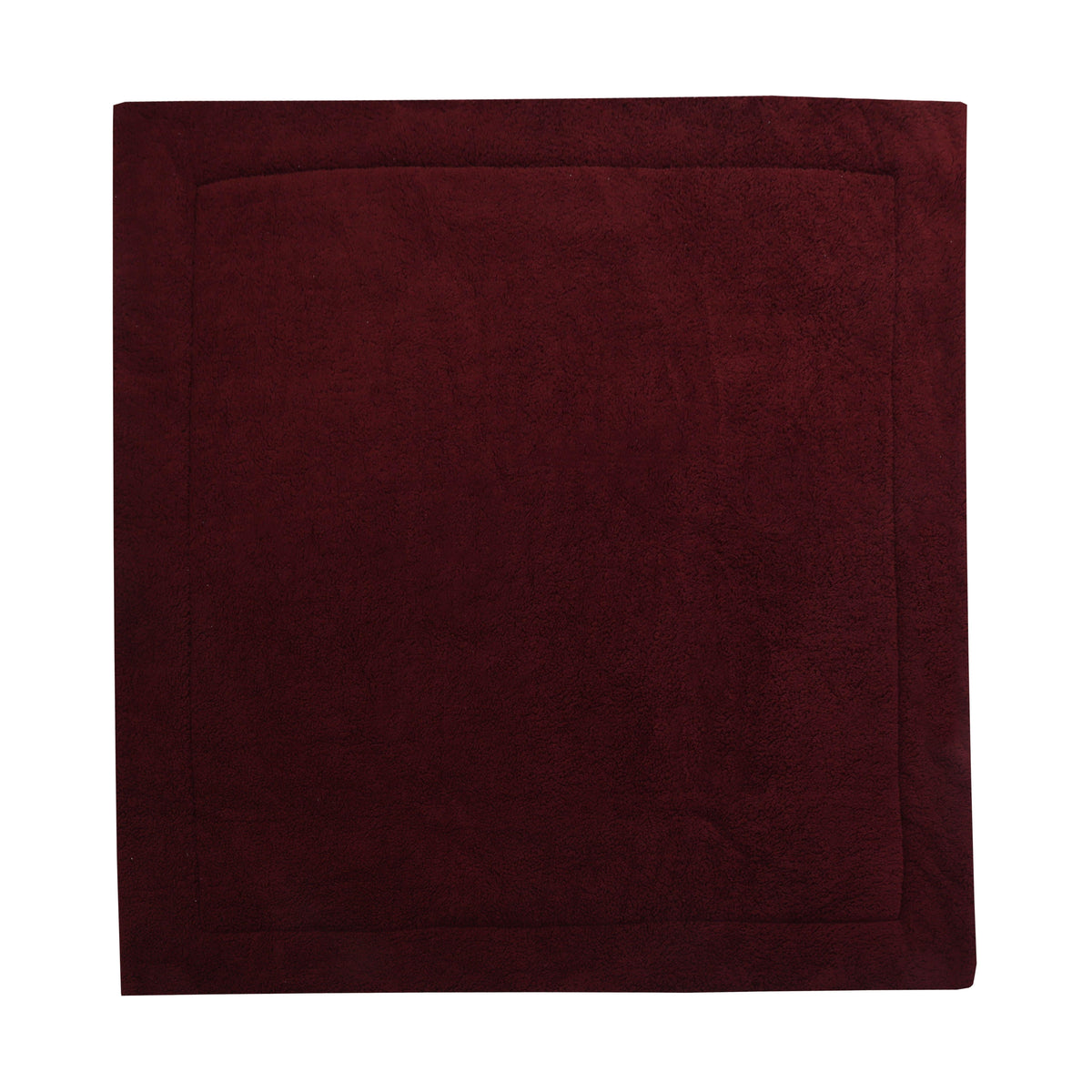 Cubrecama sherpa jacquard burdeo Martiné extendido, cara jacquard
