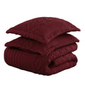 Cubrecama sherpa jacquard King burdeo Martiné con fundas