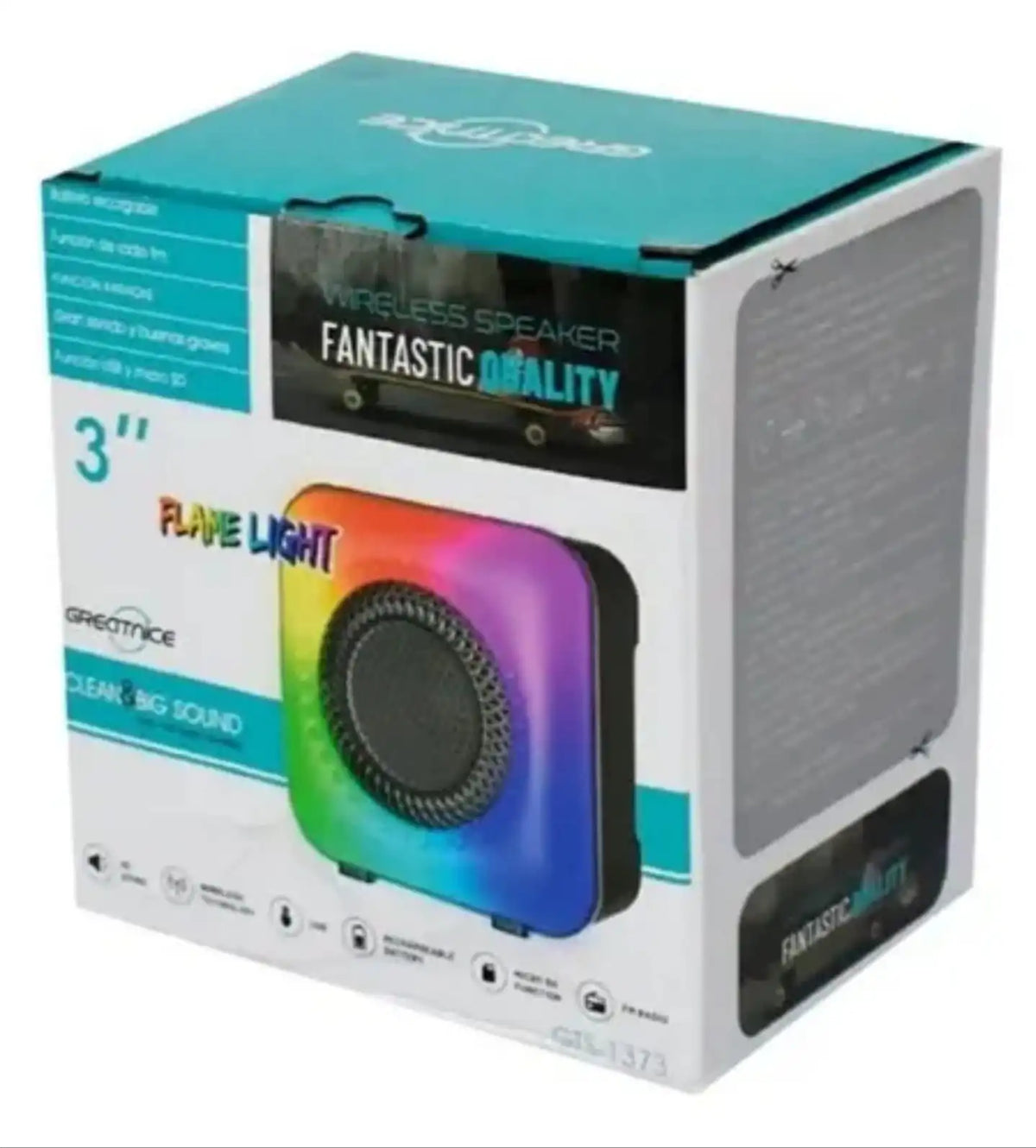 parlante inalambrico flame light 3" gts-1373