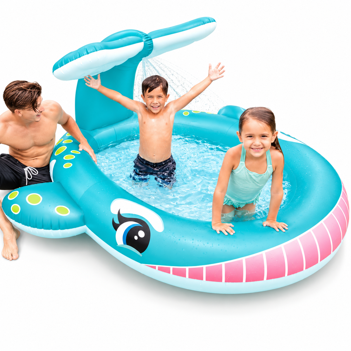 Piscina Inflable Con Aspersor Diseño Ballena - INTEX®