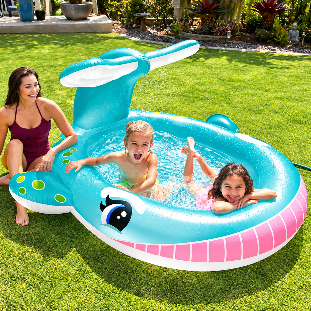 Piscina Inflable Con Aspersor Diseño Ballena - INTEX®