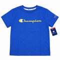 Polera hombre Champion azul rey con logo Script amarillo