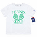 Polera mujer Champion blanca con estampado Tennis Club verde