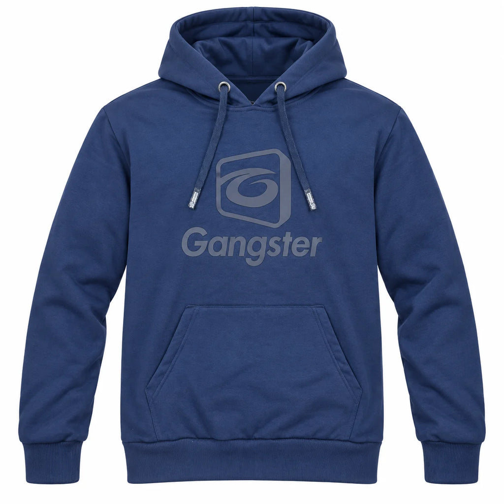 Poleron Fleece Jacket Algodón Azul con gorro- Gangster®
