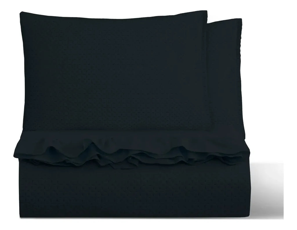 Quilt Martiné Magic Collection negro 2 plazas con fundas