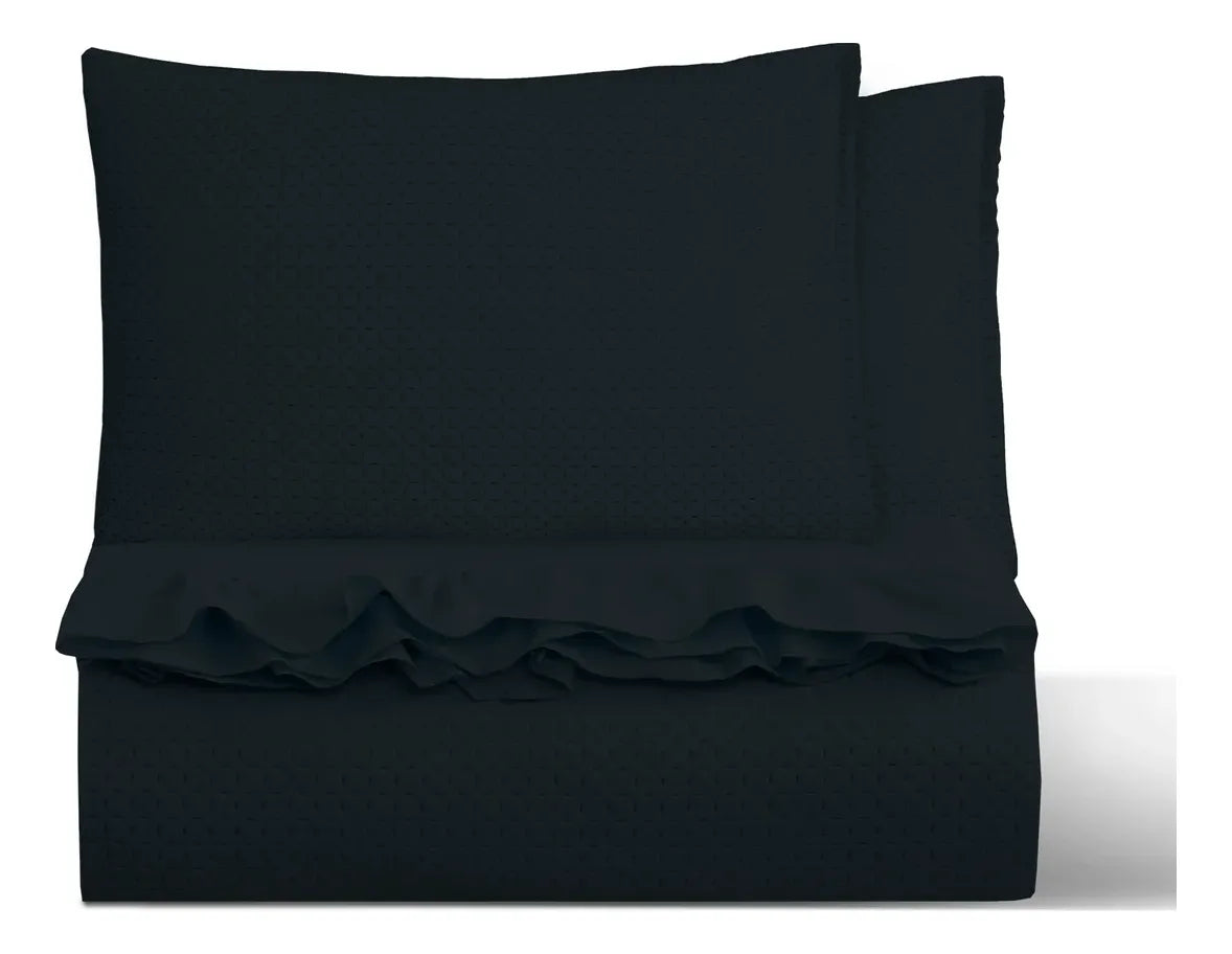 Quilt Martiné Magic Collection negro 2 plazas con fundas