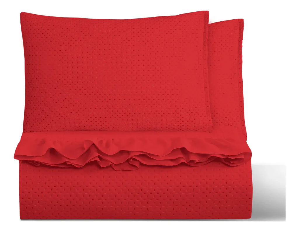 Quilt Martiné Magic Collection rojo 2 plazas con fundas
