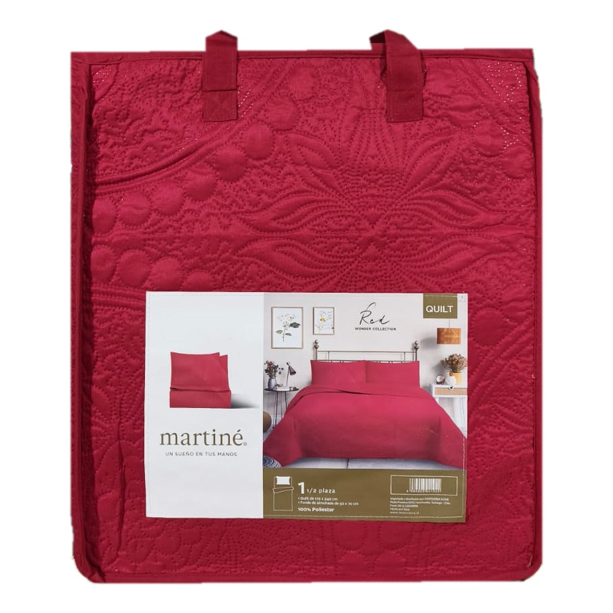 Quilt 1.5 plazas rojo Wonder Collection Martiné