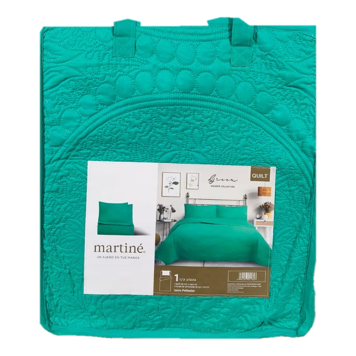 Quilt 1.5 plazas verde Wonder Collection Martiné