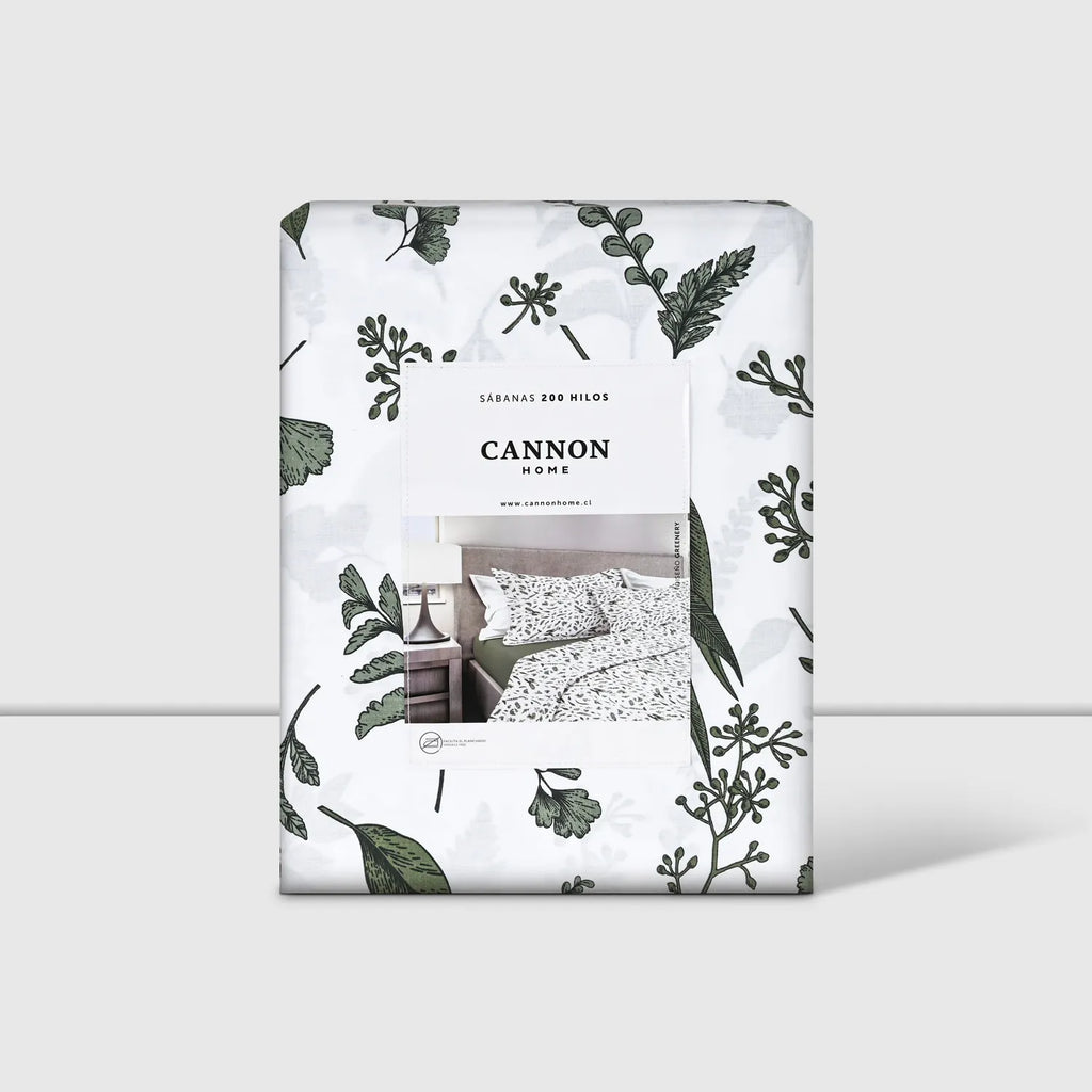 Juego De Sábanas 2 Plazas 200 Hilos Greenery - Cannon Home®