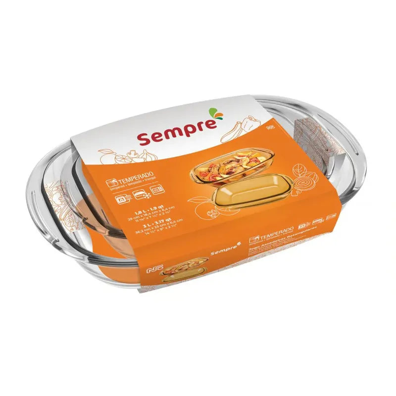 Set 2 Fuentes de Vidrio Rectangulares - Sempre