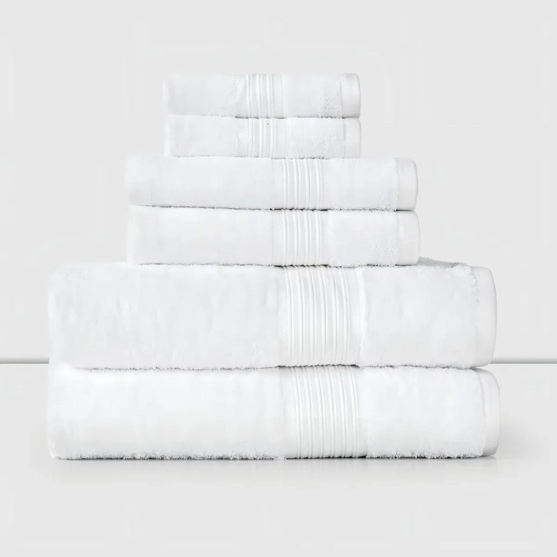 Set de 6 Toallas Cannon Home – 100% Algodón / Blanco Liso