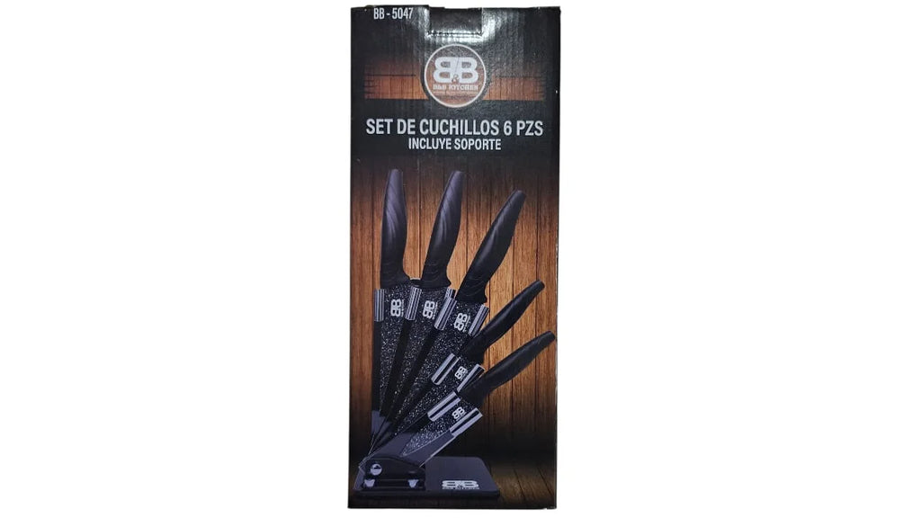Set de Cuchillos 6 Piezas con Base Acrílica – B&B Kitchen