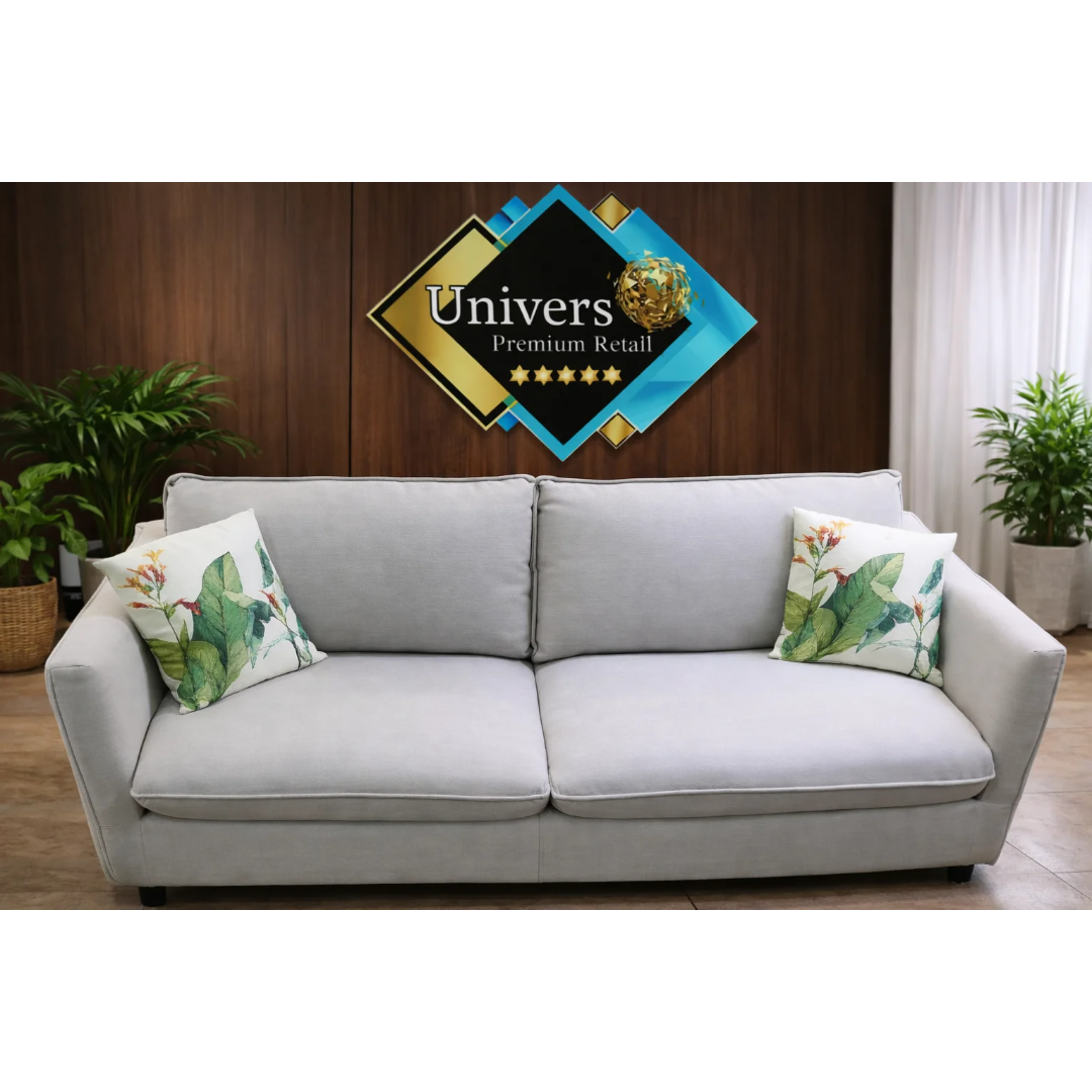 Sillón 2 Cuerpos Tapizado Beige Claro – Diseño Moderno Tamaño Mediano
