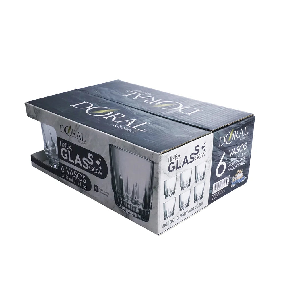 Set 6 Vasos Doral Glasgow Classic – Vaso Corto 310 ml